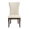 Dining Chair (Set of 2) Beige Brown Modern Contemporary Upholstered Cherry Finish Nailheads view 4