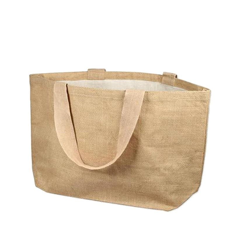 6 Pack Stylish Reusable Jute Burlap Tote Bags Large Medium Small Bag for Gifts Decorating Events Beach Shopping Wedding More (TJ894 (18" x 12" x 5"))
