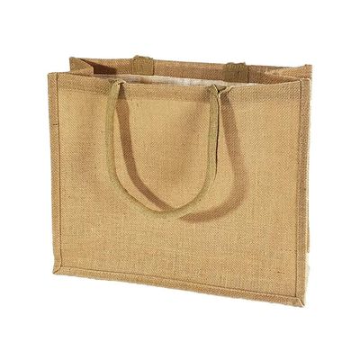 6 Pack Stylish Reusable Jute Burlap Tote Bags Large Medium Small Bag for Gifts Decorating Events Beach Shopping Wedding More (TJ889 (15.5" x 13.75" x 6"))