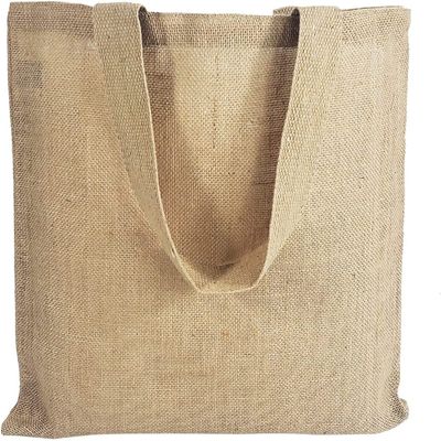 6 Pack Stylish Reusable Jute Burlap Tote Bags Large Medium Small Bag for Gifts Decorating Events Beach Shopping Wedding More (TJ300 (15" x 16"))