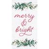 Merry & Bright Holiday Sentiment Themed Christmas Guest Towels - 32 CT | Napkins for Buffet Kitchen or Bathroom Fingertip Hand Towels | Joyful Greetings Design, 4.5" x 8" view 1