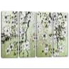 120 x 60 TOTAL - Green Floral Wall Art Canvas Print 4 Panel Split Flower Illustration Wall Art decor view 1