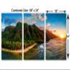 48 x 24 TOTAL - Hawaii's Na Pali Coast Wall Art Canvas Print, Kauai 3 Panel Split landscape print art during sunset view 3