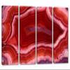 80 x 50 TOTAL - Agate Slice Wall Art Canvas Print pink red 4 Panel Split agate stone slice wall art print view 1