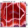 80 x 50 TOTAL - Agate Slice Wall Art Canvas Print pink red 4 Panel Split agate stone slice wall art print view 3