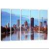 50 x 24 TOTAL - Rochester NY Skyline Canvas Print Wall Art - 5 Panel - Wall Decor USA interior design blue view 1
