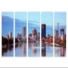 50 x 24 TOTAL - Rochester NY Skyline Canvas Print Wall Art - 5 Panel - Wall Decor USA interior design blue view 2