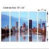 50 x 24 TOTAL - Rochester NY Skyline Canvas Print Wall Art - 5 Panel - Wall Decor USA interior design blue view 3