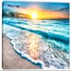 24 x 16 - Sunrise over beach in Cancun Canvas Print Wall Art for room decor view 2