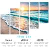 80 x 42 TOTAL - Sunrise over beach in Cancun Canvas Print. 5 Panel Z Cut Split Wall Art for room decor view 2