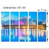 120 x 60 TOTAL - Orlando, Florida, USA Canvas Print Wall Art - 5 Panel - Wall Decor, interior design blue view 3