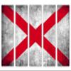 90 x 60 TOTAL - Alabama State Flag Grunge Canvas Print Wall Art - 5 Panel Split. Home decor Flag Art view 2