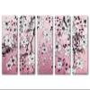 90 x 45 TOTAL - Pink Floral Wall Art Canvas Print 5 Panel Split Flower Illustration Wall Art decor view 2