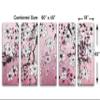 90 x 45 TOTAL - Pink Floral Wall Art Canvas Print 5 Panel Split Flower Illustration Wall Art decor view 3