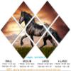 85 x 57 TOTAL - Black Stallion Horse Wall Art Canvas Print 7 Panel Butterfly split, Friesian Horse home wall decor view 2