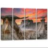 48 x 24 TOTAL - Bisti Badlands Wall Art Canvas Print Sunset 4 Panel Split New Mexico, De-Na-Zin Stone Wings Hoodos view 1