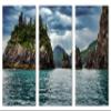 45 x 30 TOTAL - Kenai Fjords Canvas Print Wall Art 3 Panel Split Alaska, USA National Park landscape print view 2