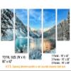 80 x 42 TOTAL - Banff National Park Canvas Print Wall Art blue skies 5 Panel Waterfall Split Lake Louise & Mountains view 3