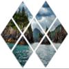 85 x 57 TOTAL - Kenai Fjords Canvas Print Wall Art 7 Panel Butterfly Split Alaska, USA National Park landscape print view 1