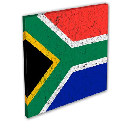 24 x 16 - South Africa Flag Canvas Print Wall Art cracked effect, Country Flag wall art