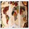 30 x 20 TOTAL - Kitchen Spice World Map Wall Art Canvas Print. 3 Panel Split, Triptych Kitchen Decor home wall decor view 2