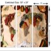 30 x 20 TOTAL - Kitchen Spice World Map Wall Art Canvas Print. 3 Panel Split, Triptych Kitchen Decor home wall decor view 3