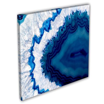 24 x 16 - Blue Geode Canvas Print Wall Art Brazilian geode, agate stone slice wall art