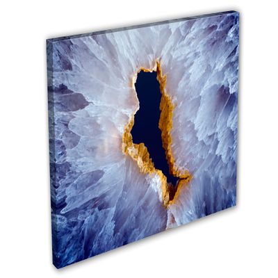 18 x 12 - Dark Blue Agate Canvas Print Wall Art Agate Slice Quartz Decor Wall Art