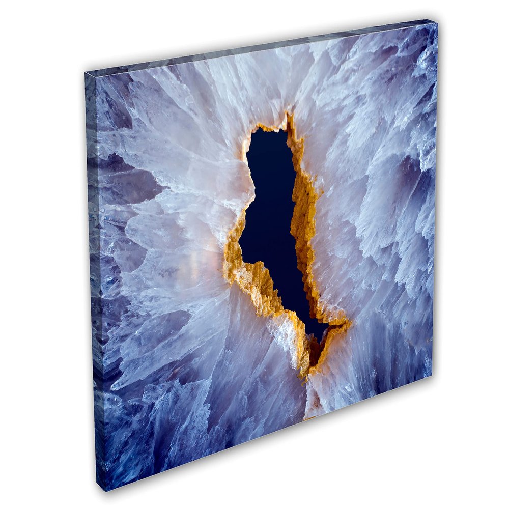 18 x 12 - Dark Blue Agate Canvas Print Wall Art Agate Slice Quartz Decor Wall Art