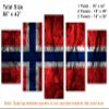 80 x 42 TOTAL - Norway Flag Canvas Print Wall Art stone effect - 5 Panel Diamond Split. Country Flag home decor view 3