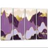 120 x 60 TOTAL - Mountains Wall Art Illustration Canvas Print purple gold 4 Panel Split Oriental Art Decor view 1