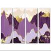 120 x 60 TOTAL - Mountains Wall Art Illustration Canvas Print purple gold 4 Panel Split Oriental Art Decor view 2