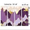 120 x 60 TOTAL - Mountains Wall Art Illustration Canvas Print purple gold 4 Panel Split Oriental Art Decor view 3