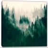 24 x 16 - Green Foggy Forest Wall Art Canvas Print Misty Forest Pine Mountain Forest view 2