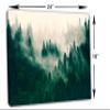 24 x 16 - Green Foggy Forest Wall Art Canvas Print Misty Forest Pine Mountain Forest view 3