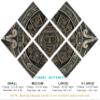 85 x 57 TOTAL - Aztec Calendar Canvas Print Wall Art gray bronze colors 7 Panel Butterfly Split Aztec Wall Art Decor view 2