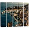 90 x 60 TOTAL - Monte Carlo, Monaco Canvas Print Wall Art at night 5 Panel Split Moaco on the Cote d'Azur view 1