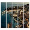 90 x 60 TOTAL - Monte Carlo, Monaco Canvas Print Wall Art at night 5 Panel Split Moaco on the Cote d'Azur view 2