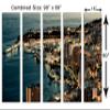 90 x 60 TOTAL - Monte Carlo, Monaco Canvas Print Wall Art at night 5 Panel Split Moaco on the Cote d'Azur view 3