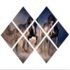 102 x 68 TOTAL - Black Stallion Horses Wall Art Canvas Print 7 Panel Butterfly split, Horse Art home wall decor view 1