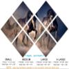 102 x 68 TOTAL - Black Stallion Horses Wall Art Canvas Print 7 Panel Butterfly split, Horse Art home wall decor view 2