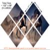 102 x 68 TOTAL - Black Stallion Horses Wall Art Canvas Print 7 Panel Butterfly split, Horse Art home wall decor view 3