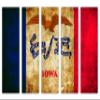 90 x 60 TOTAL - Iowa Flag Grunge Wall Art Canvas Print rustic 5 Panel Split. State Flag Home decor view 2