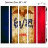 90 x 60 TOTAL - Iowa Flag Grunge Wall Art Canvas Print rustic 5 Panel Split. State Flag Home decor view 3
