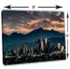 30 x 15 - Los Angeles dusk Skyline Wall Art Canvas Print Downtown LA, dramatic tone view 3