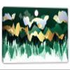 30 x 15 - Mountains Illustration Canvas Print Wall Art Green gold Oriental asian decor view 2