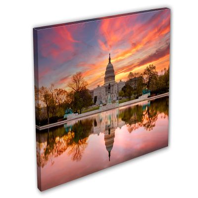 24 x 16 - Capitol Building Wall Art Canvas Print Golden hour. Washington DC USA