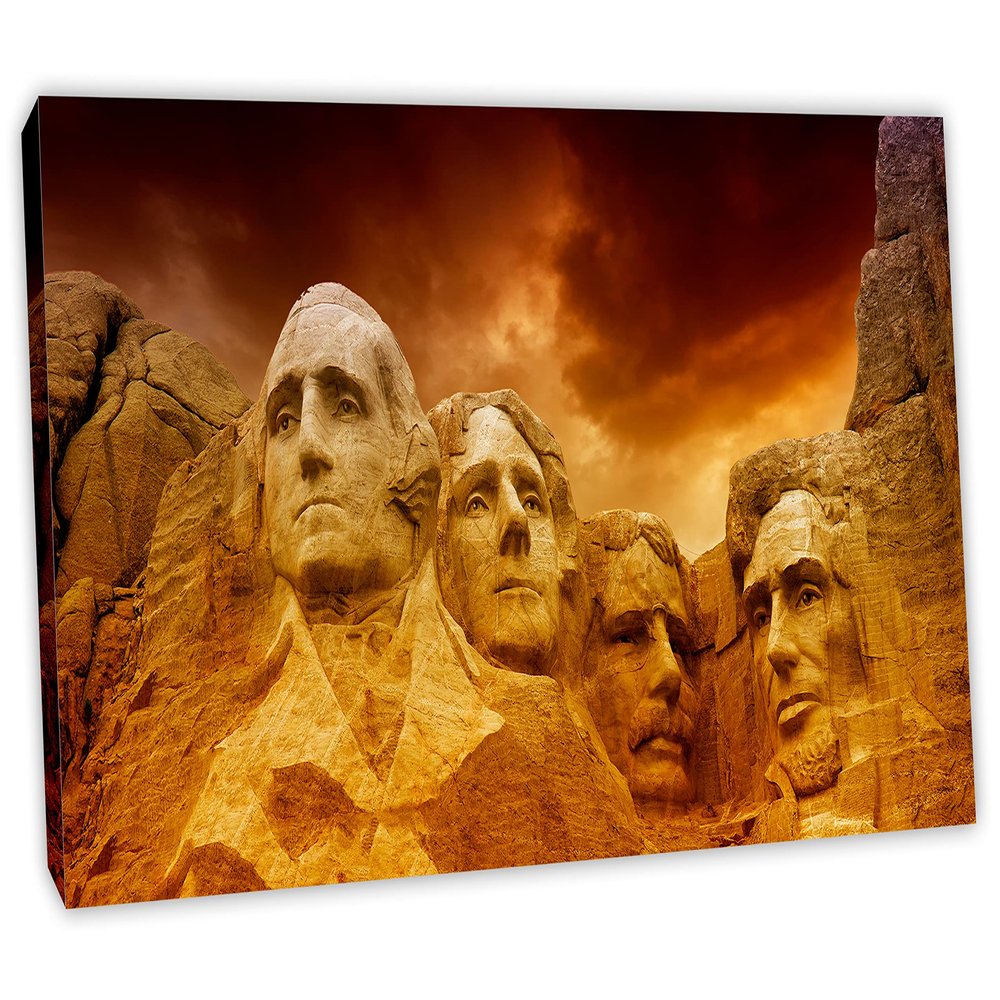 48 x 24 - Mount Rushmore Monument Canvas Print. South Dakota, USA Wall Art decor