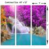 48 x 32 TOTAL - Cascading Forest Waterfall Canvas Print Wall Art. 3 Panel Split, Triptych decor, interior design view 3