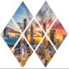 102 x 68 TOTAL - Atlanta, Georgia Wall Art Canvas Print beautiful skies 7 Panel Butterfly Split Atlanta GA City Print view 1